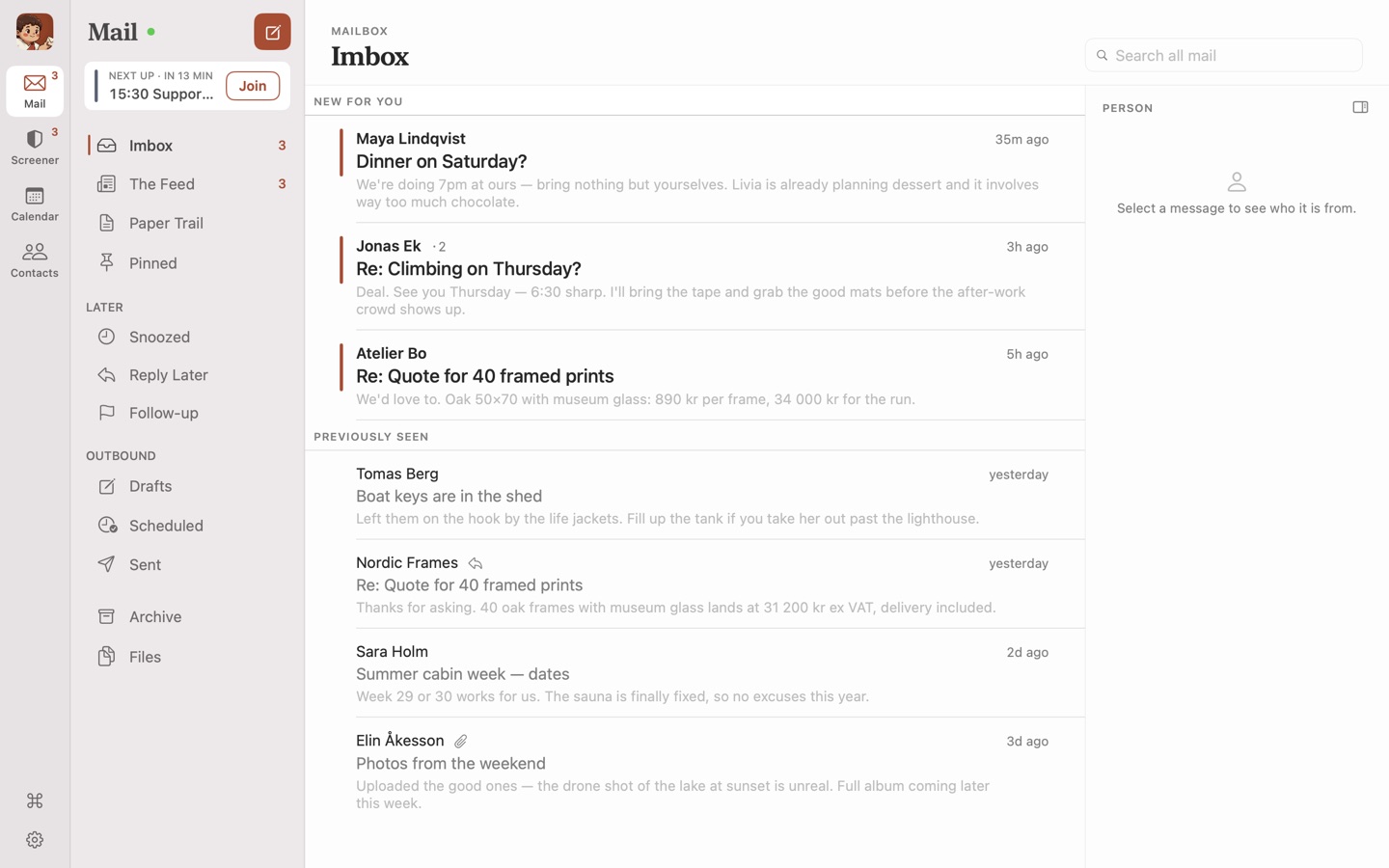 The Imbox on Mac.