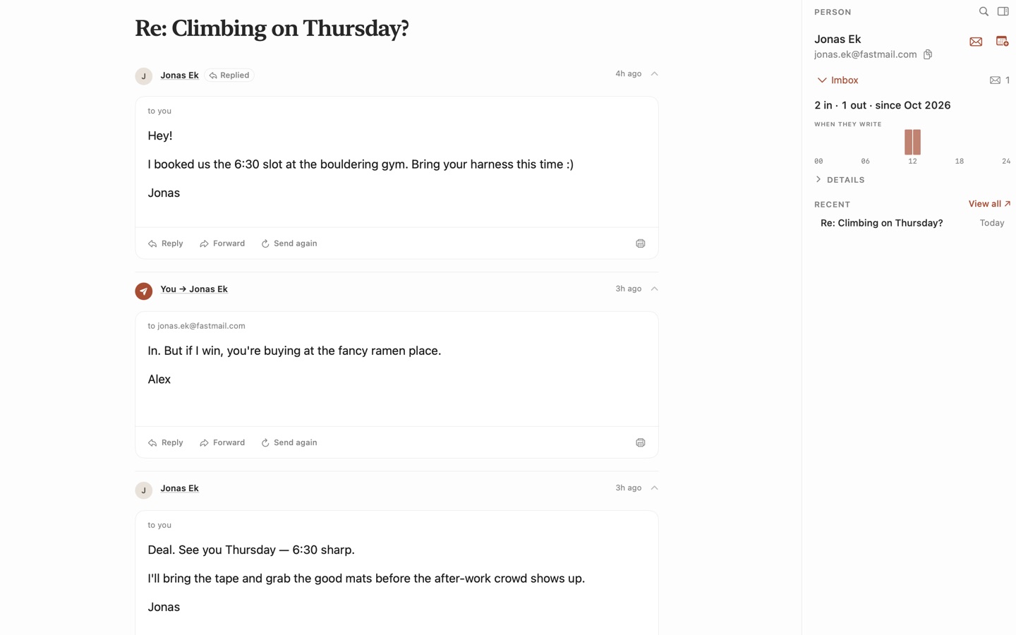 A mail thread open on Mac.